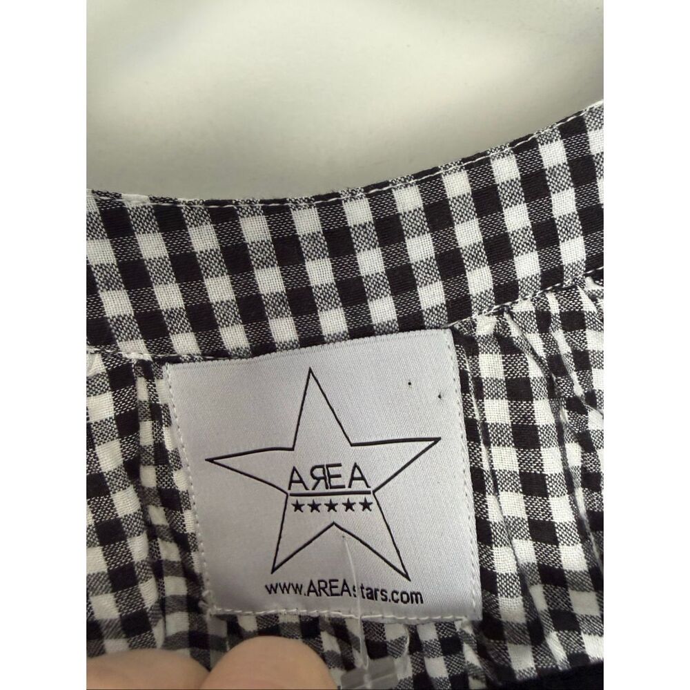 Area Stars Women’s Small Whimsigoth Black White Gingham Prairie Dress Cottagecor - Picture 2 of 7